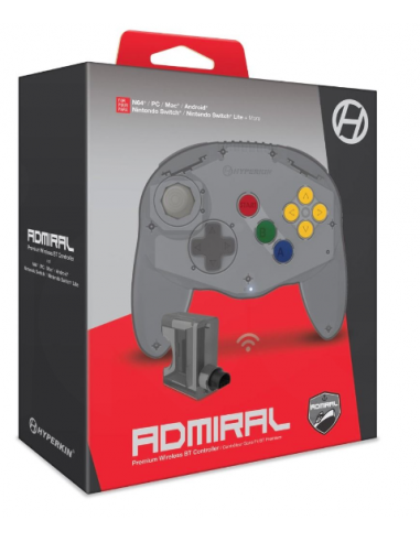 6086-Retro - Mando Wireless Admiral Premium para SW/PC/N64 Gris-0810007711232