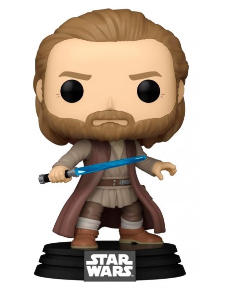 -15028-Figuras - Figura POP! Star Wars: Obi-Wan Kenobi Obi-Wan (battle pose) 9 cm-0889698675840