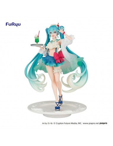 15071-Figuras - Figura Hatsune Miku Melon Soda Float Sweet Sweets Series 18 cm-4582655070486