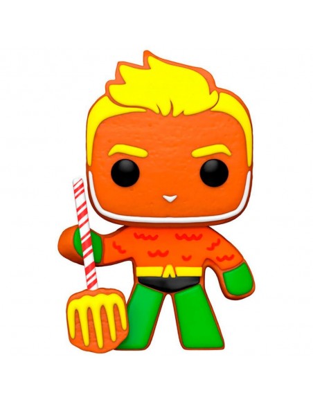 -11294-Figuras - Figura POP! DC Holiday Aquaman Gingerbread-0889698643214