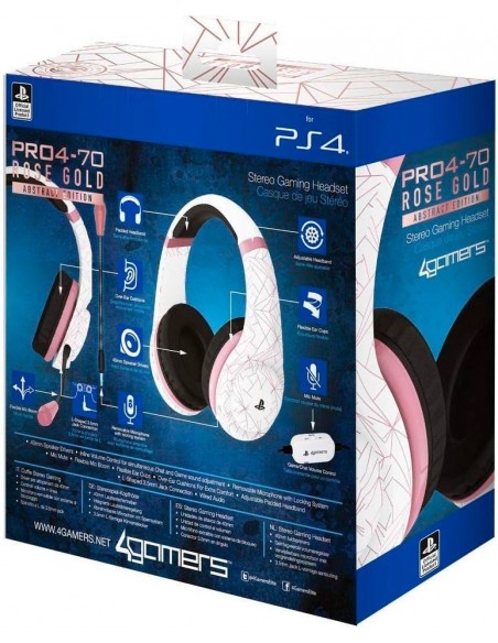 -3499-PS4 - PRO4 70 Rose Gold White Auricular Gaming Licenciado-5055269709695