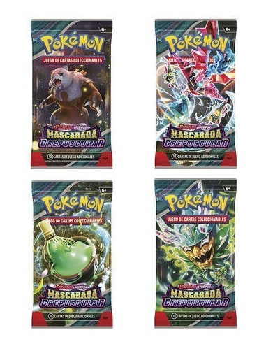 15196-Merchandising - Tarjeta Pokemon Juego De Cartas Colección Escarlata Y Purpura Mascara Crepuscular-0820650505089