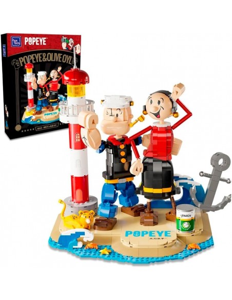 -15207-Figuras - Popeye & Olivia Set Construcción 33 cm Popeye-6973817321115