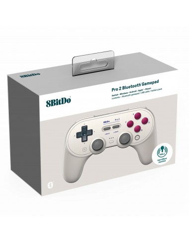 6585-Retro - 8Bitdo Mando Bluetooth Pro2 Blanco-6922621501695