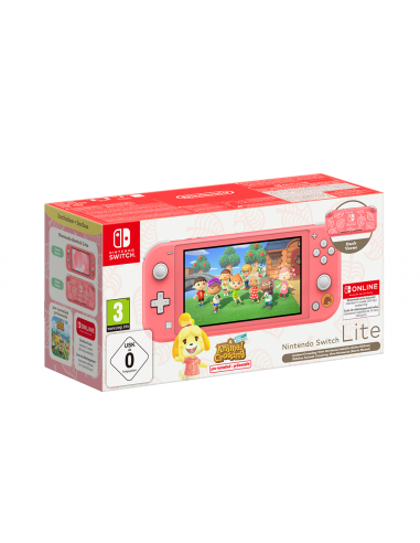 15880-Switch - Nintendo Switch Consola Lite Coral + Animal Crossing New Horizons + 12 meses NSO-0045496453916