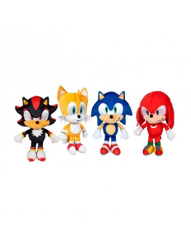 16080-Merchandising - Sonic Surtido Modern Flat Peluche 22 cm-8425611339264