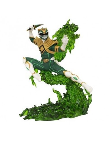 16157-Figuras - Diorama Green Ranger 25 cm PVC Mighty Morphin' Power Rangers Gallery Re-Run-0699788846742