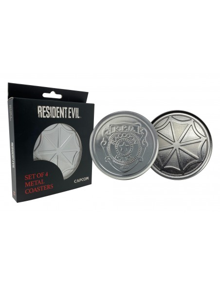 -16273-Merchandising - Resident Evil Set of 4 Embossed Metal Coasters-5060662462047