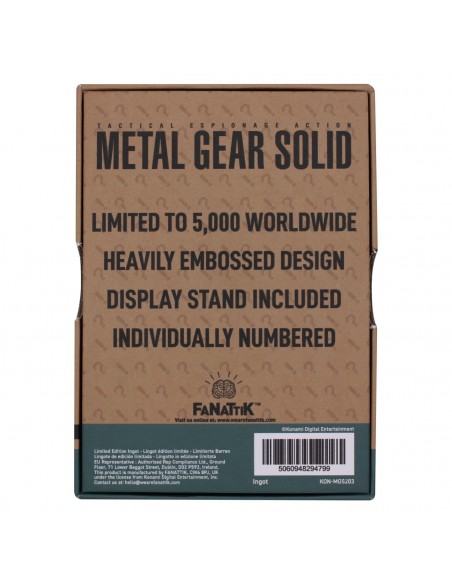 -16540-Merchandising - Placa Metal Gear Solid 2 Raiden Ingot-5060948294799