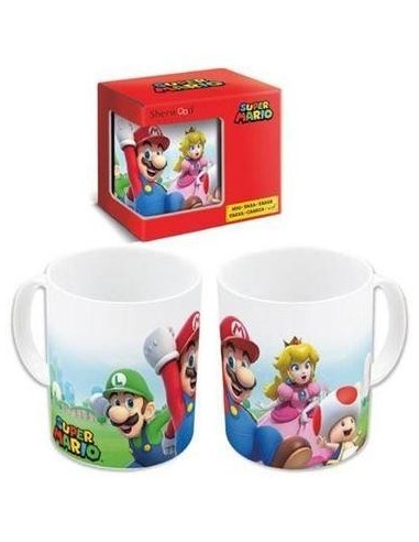 16771-Merchandising - Super Mario - Taza De 325 ml Blanca Mario Y Sus Amigos-8412497993703